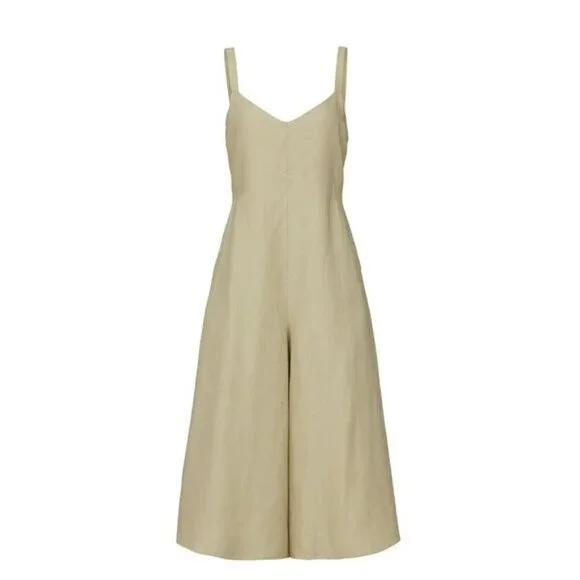 NWT Club Monaco khaki green wide leg jumpsuit 4 - Picture 8 of 13